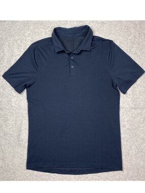 Lululemon Mens S Evolution Short Sleeve Polo Shirt in Nautical Navy